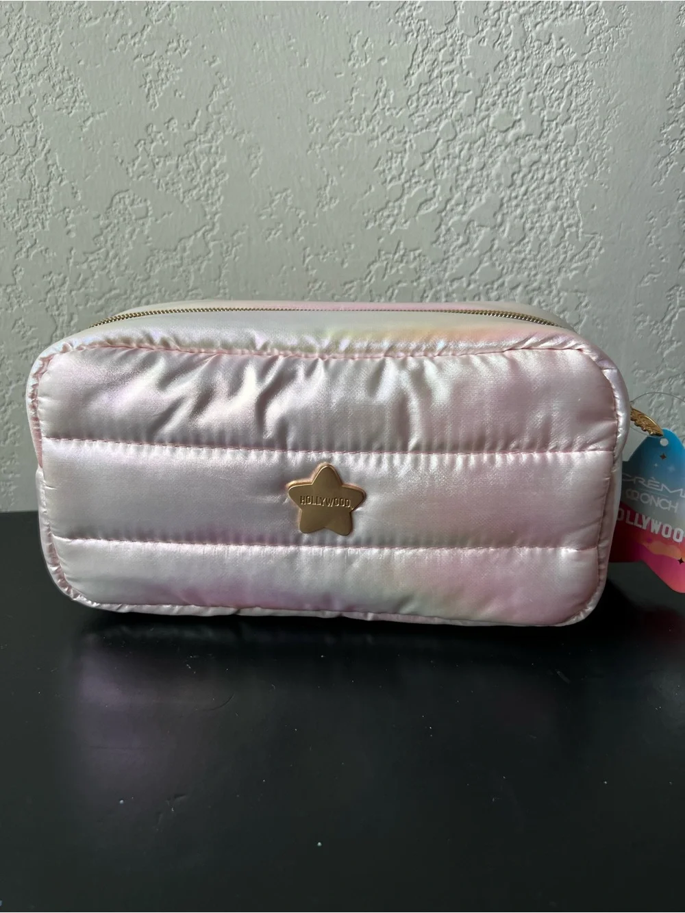 NWT The Crème Shop x Hollywood Limited Edition Pink Puffer Makeup Cosmetic Bag